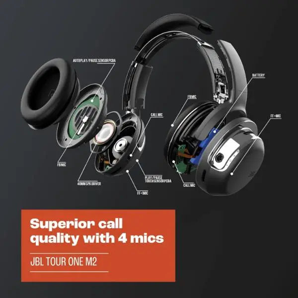 JBL Tour One M2 Over Ear Noise Reduction Bluetooth Wireless Headphones Champagne JBL