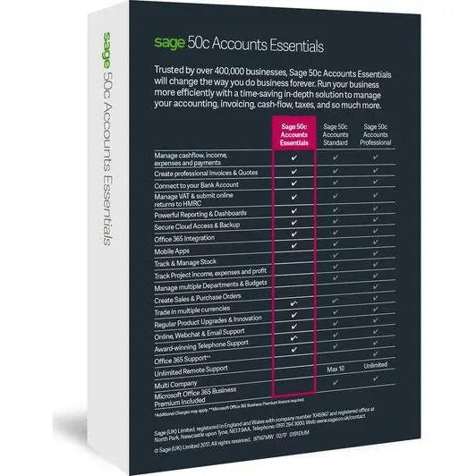 Sage 50c Accounts Essentials 1 Year Sage