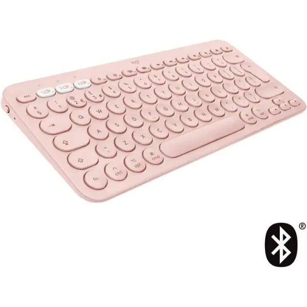 Logitech K380 Multi Device Wireless Bluetooth Portable QWERTY Keyboard Rose Logitech