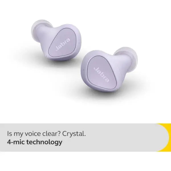 Jabra Elite 4 Wireless Earbuds Active Noise Cancelling Bluetooth Earphones - Lilac - New Jabra