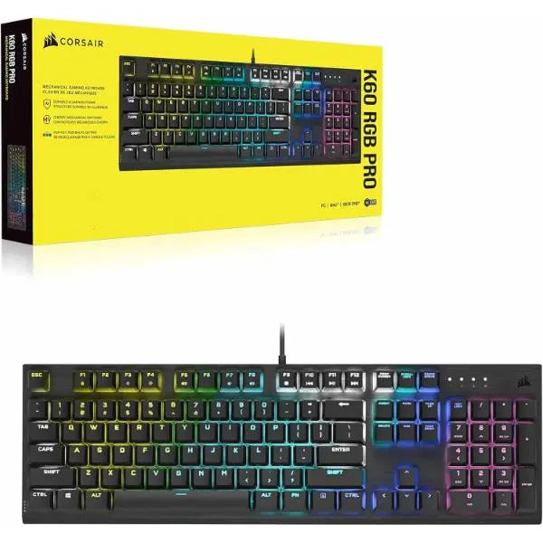 Corsair K60 RGB Pro Mechanical Gaming Keyboard Cherry MV Keyswitch PC Mac Xbox One UK - New Corsair