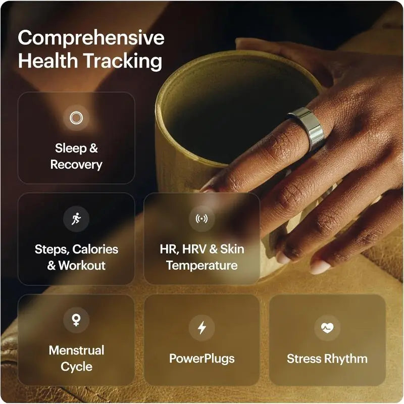 Ultrahuman Ring Air Smart Health Tracker Raw Titanium Size 5 Fitness Wearable - Refurbished Ultrahuman