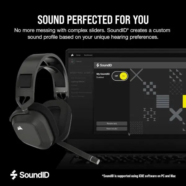 Corsair HS80 Max Bluetooth Wireless RGB On-Ear Gaming Headset Black  - New Corsair