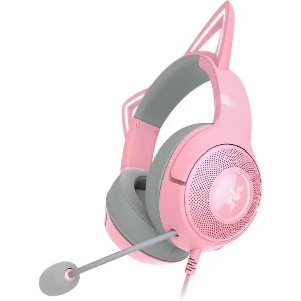 Razer Kraken Kitty Ears V2 Wired RGB Headset 40mm Drivers 7.1 Sound - Pink - Refurbished Razer