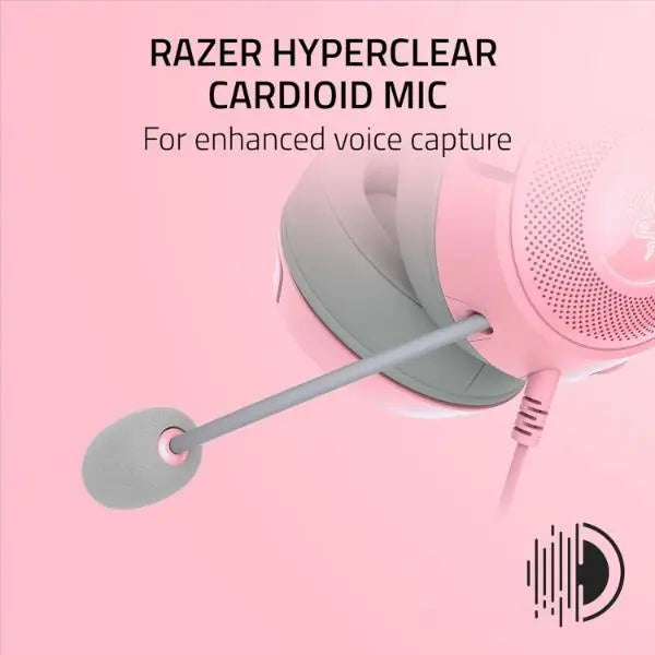 Razer Kraken Kitty Ears V2 Wired RGB Headset 40mm Drivers 7.1 Sound - Pink - Refurbished Razer