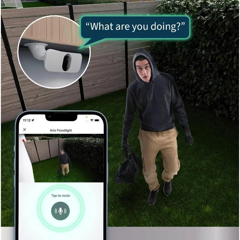 Arlo Pro 3 Floodlight 2K HDR Outdoor Security Camera with Color Night Vision Alarm - New Arlo