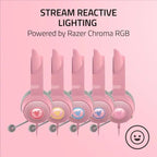 Razer Kraken Kitty Ears V2 Wired RGB Headset 40mm Drivers 7.1 Sound - Pink - Refurbished Razer