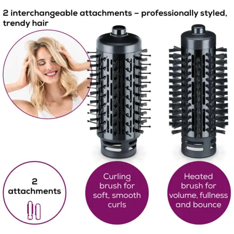 Beurer HT80 Rotating Hot Air Styling Brush – For Volume, Smooth Styling & Sleek Waves - New Beurer
