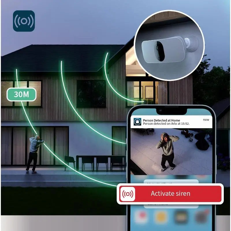 Arlo Pro 3 Floodlight 2K HDR Outdoor Security Camera with Color Night Vision Alarm - New Arlo