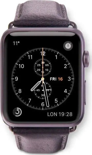Dbramante1928 Leather Copenhagen Series 1-10 38/40/41mm Apple Watch Strap Black/Silver Dbramante1928
