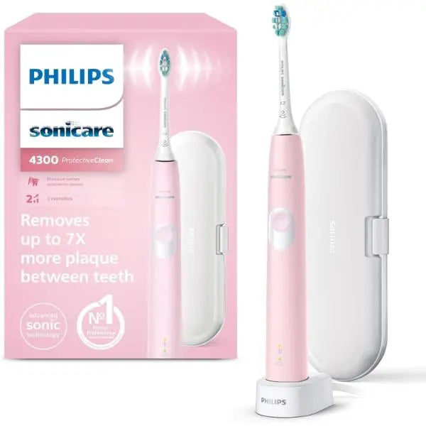 Philips Sonicare 4300 ProtectiveClean Electric Toothbrush With Pressure Sensor And Timer HX6806/03 Pink Philips