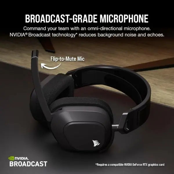 Corsair HS80 Max Bluetooth Wireless RGB On-Ear Gaming Headset Black  - New Corsair