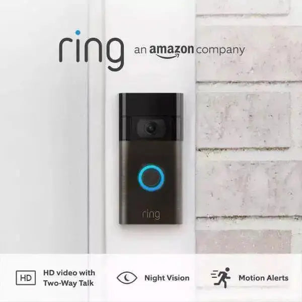 Ring Doorbell 2nd Gen Wireless HD Video Doorbell in Venetian Bronze Finish - Refurbished Ring