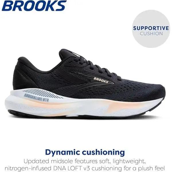 Brooks Adrenaline GTS 24 Womens Running Trainers UK Size 7 Black / Peach / Peacoat - New Brooks