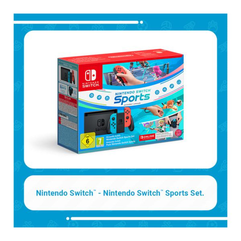 Nintendo Switch Console with Nintendo Switch Sports – Neon Red & Blue Joy-Con - New Nintendo Switch