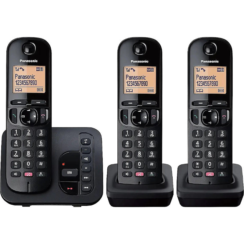 Panasonic KX-TGC263E Digital Cordless Phone Triple / Trio With Answering Machine - New Panasonic