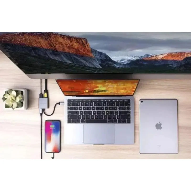 Hyper Drive USB-C Hub - 3 in 1 For MacBook Ultrabook Chromebook - New Hyper Drive