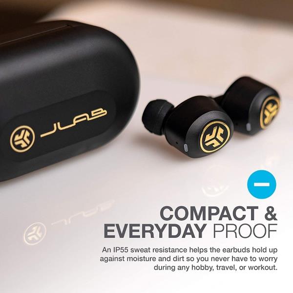 New JLab JBuds Air Icon Wireless Earbuds Black Gold The Outlet Shop